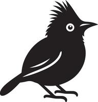 Black artwork illustration of a flying robin bird silhouette, capturing the graceful motion and elegance of this avian in a simple yet striking design. vector