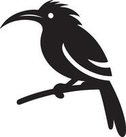 Black artwork illustration of a flying robin bird silhouette, capturing the graceful motion and elegance of this avian in a simple yet striking design. vector