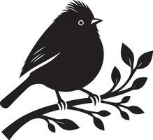 Black artwork illustration of a flying robin bird silhouette, capturing the graceful motion and elegance of this avian in a simple yet striking design. vector
