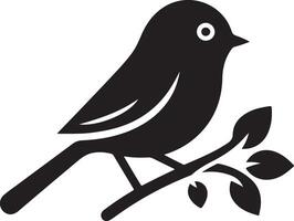Black artwork illustration of a flying robin bird silhouette, capturing the graceful motion and elegance of this avian in a simple yet striking design. vector