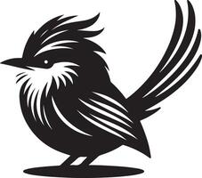 Black artwork illustration of a flying robin bird silhouette, capturing the graceful motion and elegance of this avian in a simple yet striking design. vector