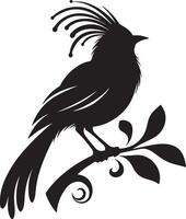 Black artwork illustration of a flying robin bird silhouette, capturing the graceful motion and elegance of this avian in a simple yet striking design. vector