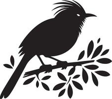 Black artwork illustration of a flying robin bird silhouette, capturing the graceful motion and elegance of this avian in a simple yet striking design. vector