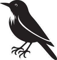 Black artwork illustration of a flying robin bird silhouette, capturing the graceful motion and elegance of this avian in a simple yet striking design. vector