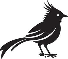 Black artwork illustration of a flying robin bird silhouette, capturing the graceful motion and elegance of this avian in a simple yet striking design. vector