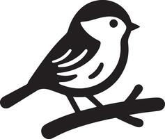 Black artwork illustration of a flying robin bird silhouette, capturing the graceful motion and elegance of this avian in a simple yet striking design. vector