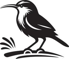 Black artwork illustration of a flying robin bird silhouette, capturing the graceful motion and elegance of this avian in a simple yet striking design. vector