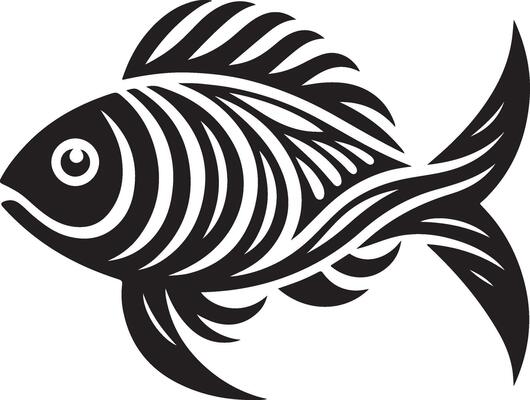 fish silhouette. Fish icon isolated on white background