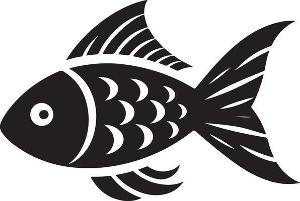 fish silhouette. Fish icon isolated on white background