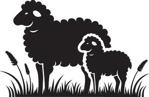 Sheep. Sheep silhouette isolated on white background vector