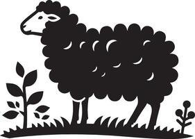 Sheep. Sheep silhouette isolated on white background vector