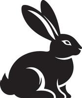 Rabbit silhouettes, various poses of rabbit, bunnt illustration, hare on white background, ideal rabbit, bunny for logo design, Easter themes, decorations vector