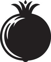 pomegranates - a black silhouette of fruit and a section on white background vector