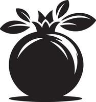 pomegranates - a black silhouette of fruit and a section on white background vector