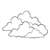 Cloud flat design black outline on a white background vector