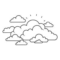 Cloud flat design black outline on a white background vector
