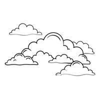 Cloud flat design black outline on a white background vector