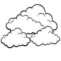 Cloud flat design black outline on a white background vector