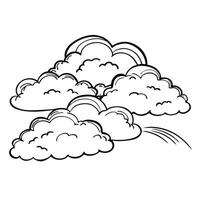 Cloud flat design black outline on a white background vector