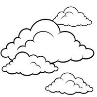 Cloud flat design black outline on a white background vector