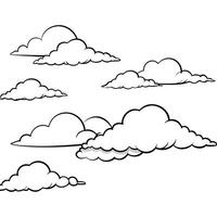 Cloud flat design black outline on a white background vector