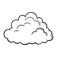 Cloud flat design black outline on a white background vector