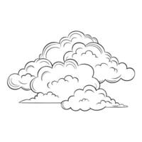 Cloud flat design black outline on a white background vector