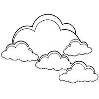 Cloud flat design black outline on a white background vector