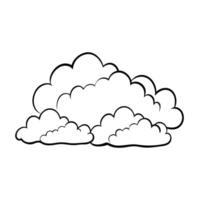 Cloud flat design black outline on a white background vector
