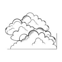 Cloud flat design black outline on a white background vector