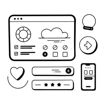 sencillo web ui elementos equipo gráfico vector