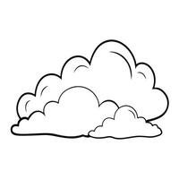 Cloud flat design black outline on a white background vector