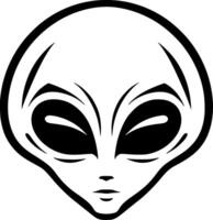 Alien, Black and White illustration vector