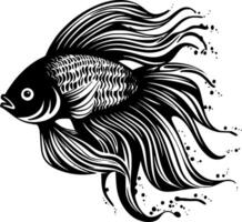 Betta Fish, Minimalist and Simple Silhouette - illustration vector