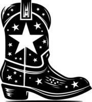 Cowboy Boot, Minimalist and Simple Silhouette - illustration vector