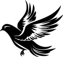 Dove, Black and White illustration vector