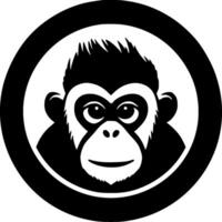 Monkey - Black and White Isolated Icon - illustration vector
