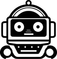 Robot - Black and White Isolated Icon - illustration vector