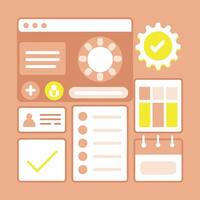 Simple Web UI elements kit graphic vector