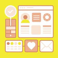 Simple Web UI elements kit graphic vector