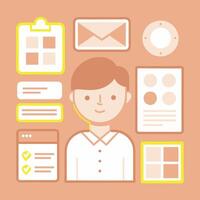 Simple Web UI elements kit graphic vector