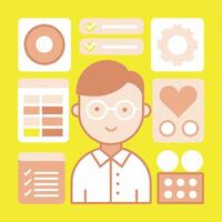 Simple Web UI elements kit graphic vector
