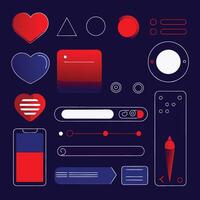 Simple Web UI elements kit graphic vector