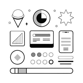 sencillo web ui elementos equipo gráfico vector