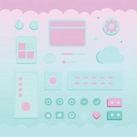 Simple Web UI elements kit graphic vector