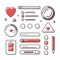 Simple Web UI elements kit graphic vector
