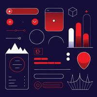 Simple Web UI elements kit graphic vector