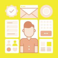 Simple Web UI elements kit graphic vector