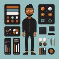 Simple Web UI elements kit graphic vector