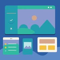 Simple Web UI elements kit graphic vector